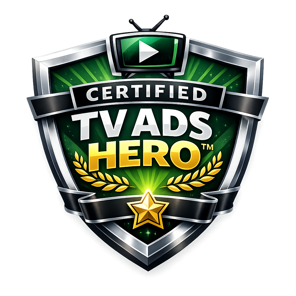 Certified TV Ads Hero™ — Professional Designation Badge